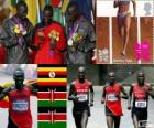 Лёгкая атлетика мужчины марафон подиум, Стивен Кипротич (Уганда), Абель Kirui и Кипротич (Кения), Уилсон Лондон 2012